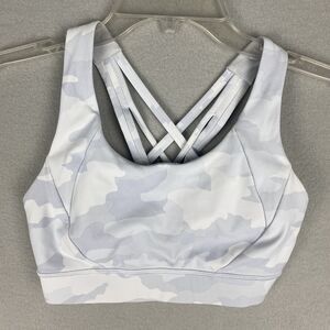 Lululemon Energy Bra Size 4 Space Dye Camo White Silver Spoon